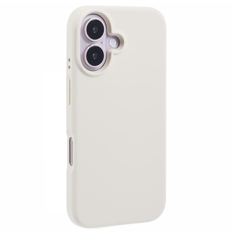 For iPhone 16 Plus Case PC+Liquid Silicone Anti-Scratch Lining Phone Cover - Antique White