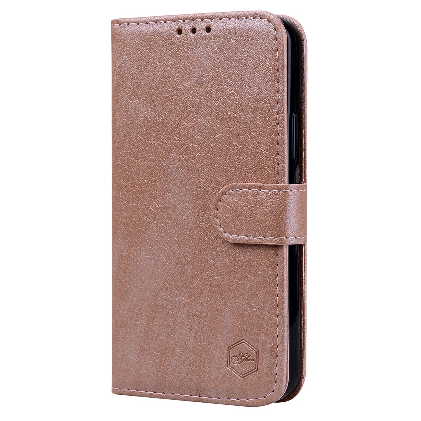 For Samsung Galaxy A16 5G / A16 4G Case Solid Color Leather Folding Stand Wallet Leather Phone Cover - Champagne