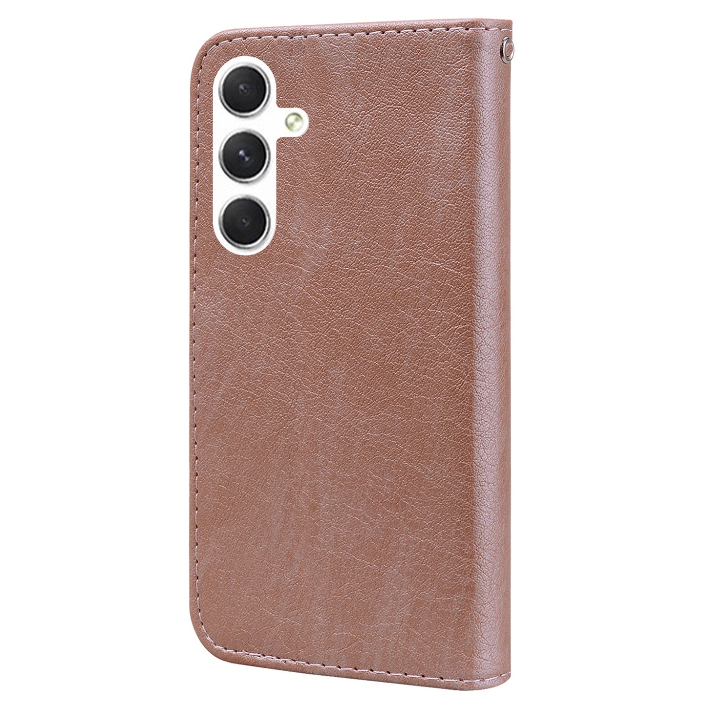 For Samsung Galaxy A16 5G / A16 4G Case Solid Color Leather Folding Stand Wallet Leather Phone Cover - Champagne