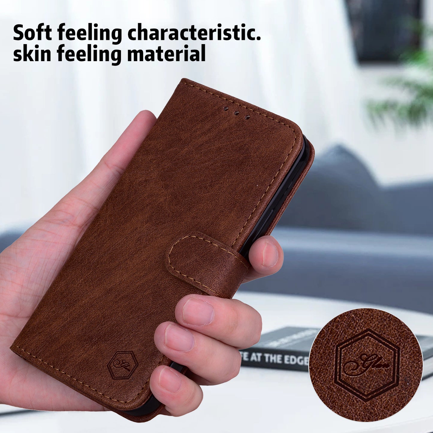 For Samsung Galaxy A16 5G / A16 4G Case Solid Color Leather Folding Stand Wallet Leather Phone Cover - Brown