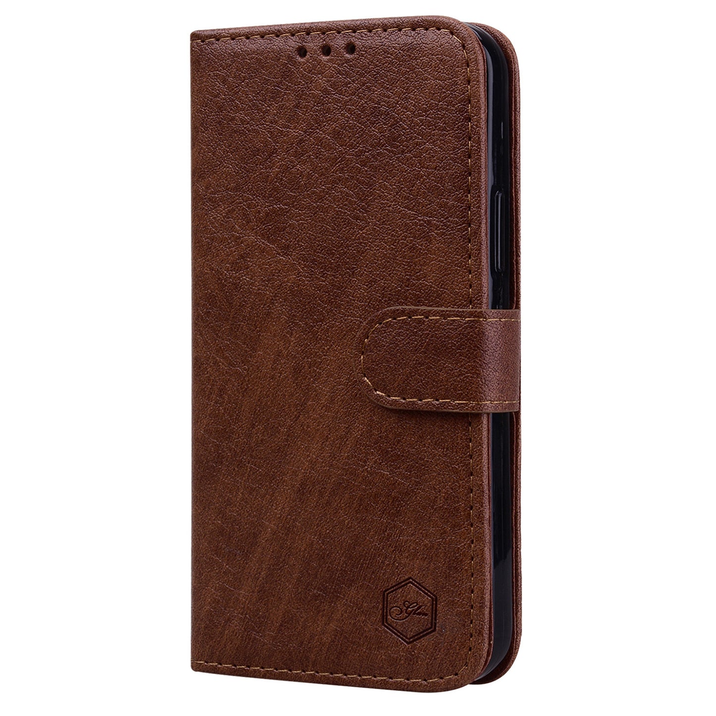 For Samsung Galaxy A16 5G / A16 4G Case Solid Color Leather Folding Stand Wallet Leather Phone Cover - Brown
