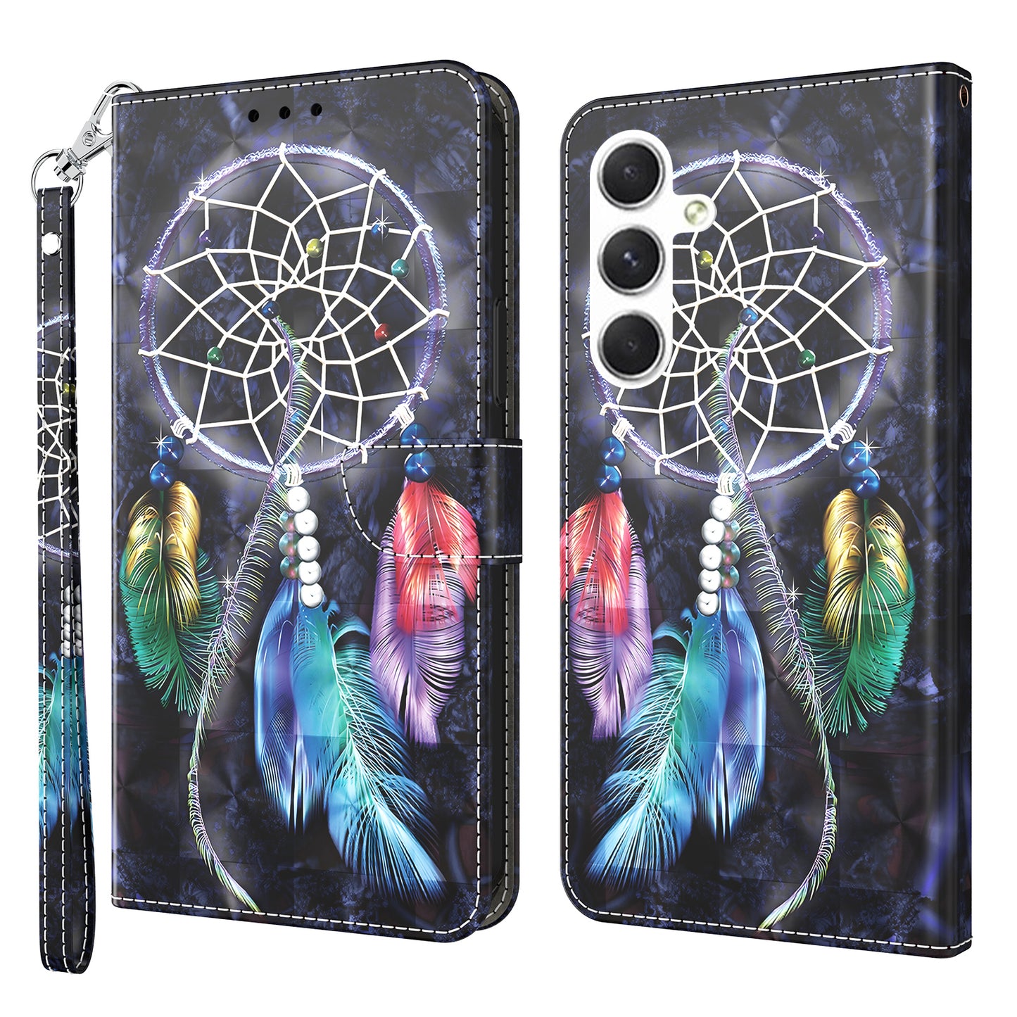For Samsung Galaxy A16 5G / A16 4G Case Stand Pattern Printing Leather Phone Cover - Dream Catcher