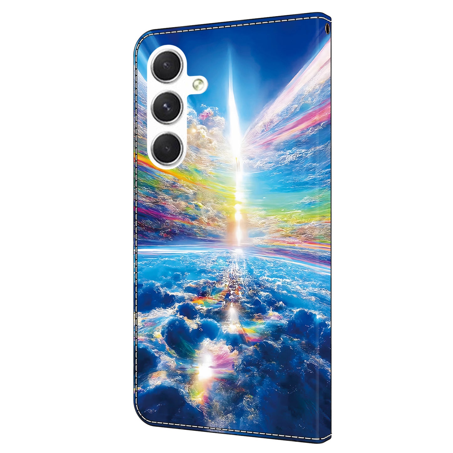 For Samsung Galaxy A16 5G / A16 4G Case Pattern Printed Protective Leather Flip Phone Case - Colorful Sky
