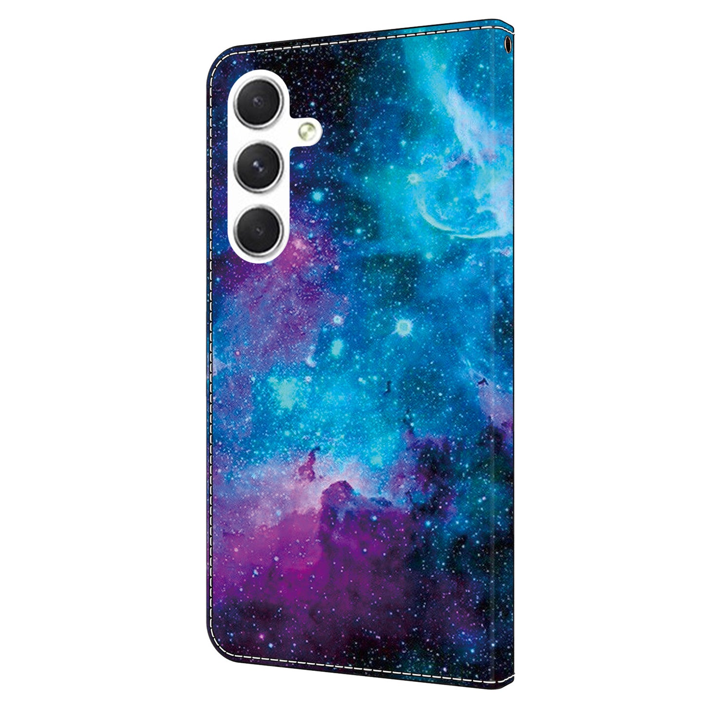 For Samsung Galaxy A16 5G / A16 4G Case Pattern Printed Protective Leather Flip Phone Case - Starry Sky