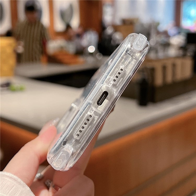 For iPhone 16 Pro Case Glitter Design PC+TPU Shockproof Phone Cover - Pink