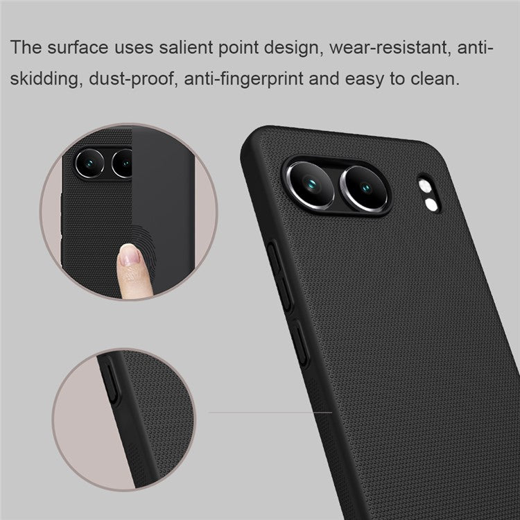 NILLKIN Frosted Shield Phone Case for OnePlus Nord 4 Hard PC Back Cover, Black