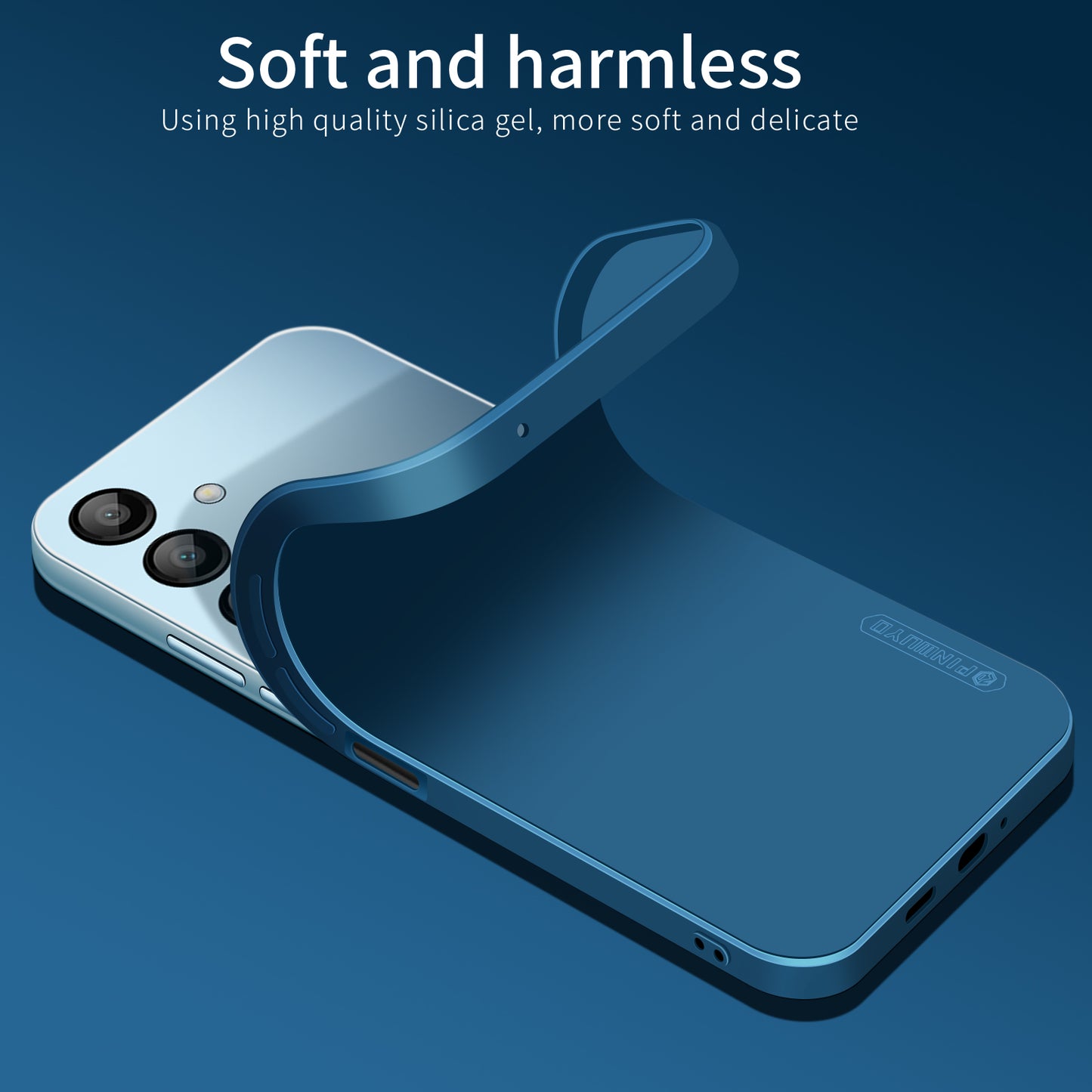 PINWUYO JK Touching Series For Samsung Galaxy A16 5G / A16 4G Case Silky Touch Soft TPU Phone Back Cover - Navy Blue