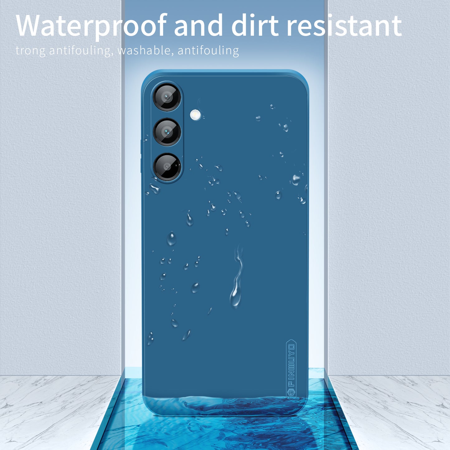 PINWUYO JK Touching Series For Samsung Galaxy A16 5G / A16 4G Case Silky Touch Soft TPU Phone Back Cover - Navy Blue