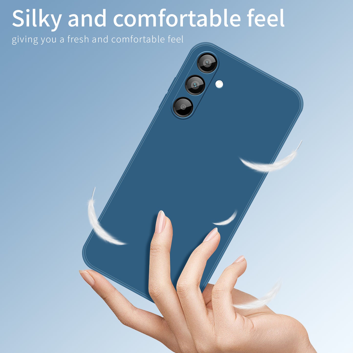PINWUYO JK Touching Series For Samsung Galaxy A16 5G / A16 4G Case Silky Touch Soft TPU Phone Back Cover - Navy Blue
