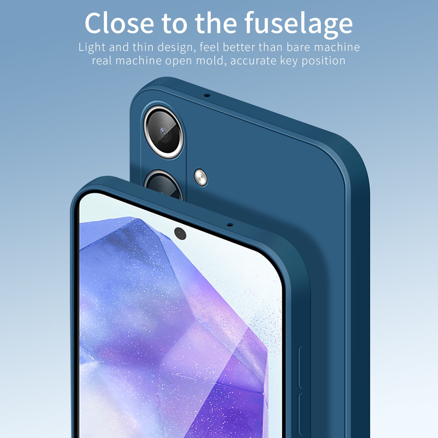 PINWUYO JK Touching Series For Samsung Galaxy A06 Case Silky Touch Soft TPU Phone Back Cover - Navy Blue