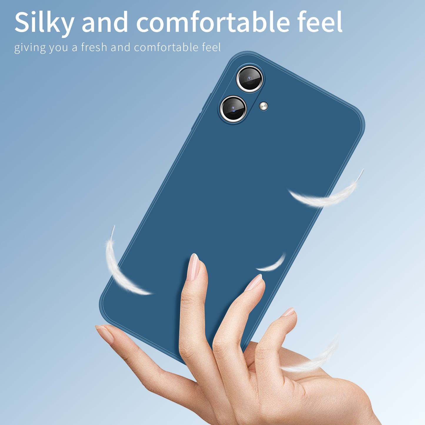 PINWUYO JK Touching Series For Samsung Galaxy A06 Case Silky Touch Soft TPU Phone Back Cover - Black
