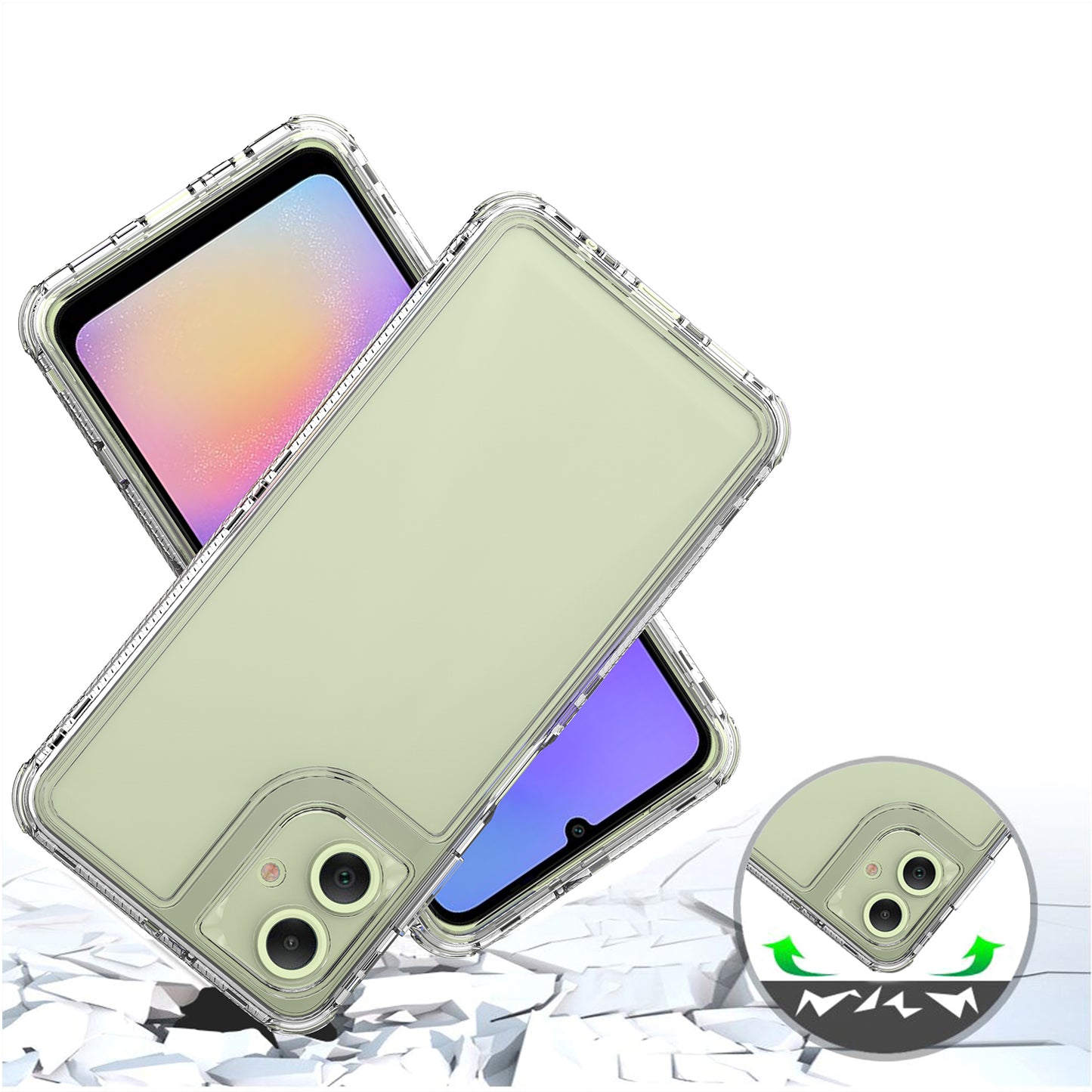 For Samsung Galaxy A06 Case Anti-Scratch Acrylic+TPU Clear Phone Cover