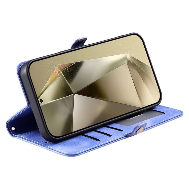 Style 016 For Samsung Galaxy A55 5G Case Skin Feel Totem Imprinted Wallet Leather Phone Cover - Purple