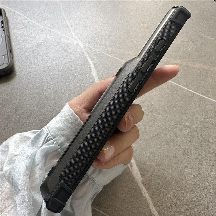 For iPhone 16 Case PC+TPU Dual Layer Back Phone Cover with Card Holder - White