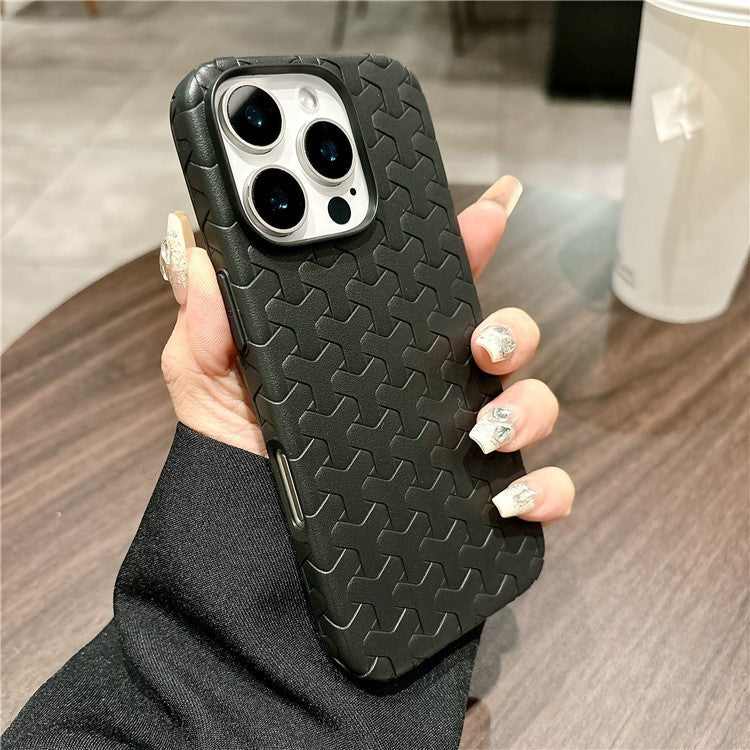 For iPhone 16 Pro Case Y-Shape Textured Anti-Drop Protective TPU Phone Cover - Black