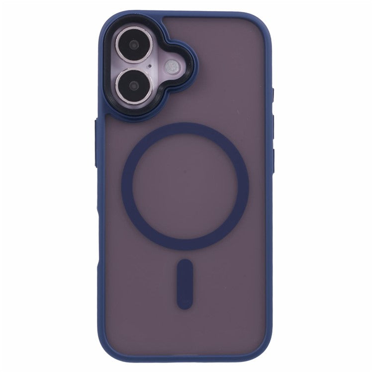 For iPhone 16 Case Compatible with MagSafe TPU+PC Rubberized Finish Phone Cover - Blue