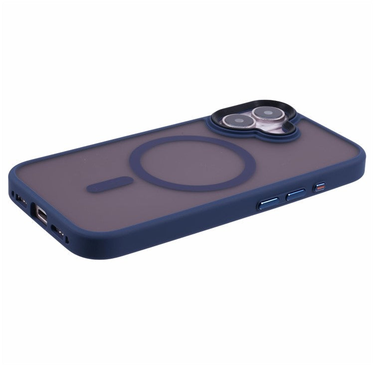 For iPhone 16 Case Compatible with MagSafe TPU+PC Rubberized Finish Phone Cover - Blue
