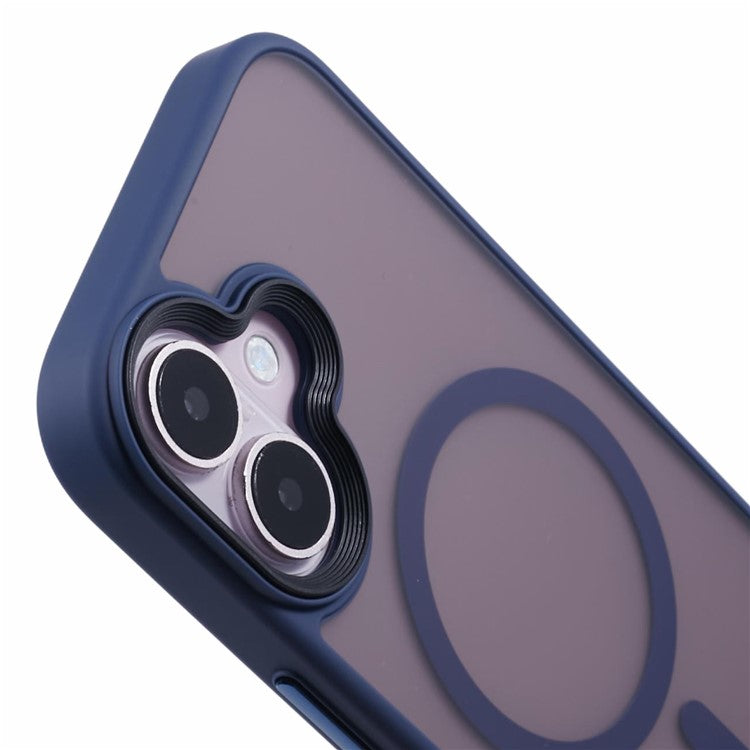 For iPhone 16 Case Compatible with MagSafe TPU+PC Rubberized Finish Phone Cover - Blue