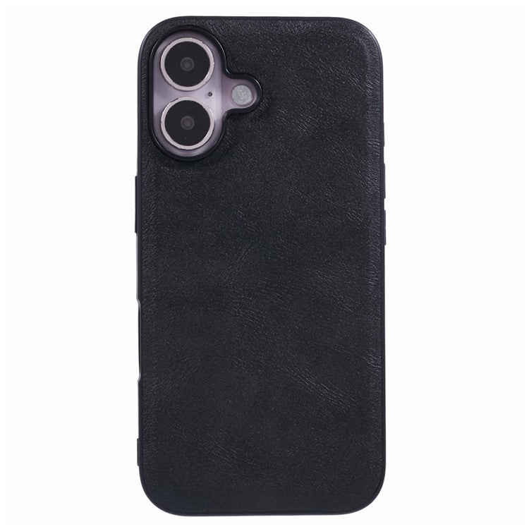 X-LEVEL Bojue-3 Series For iPhone 16 Case Compatible with MagSafe Leather Coated PC+TPU Phone Cover - Black