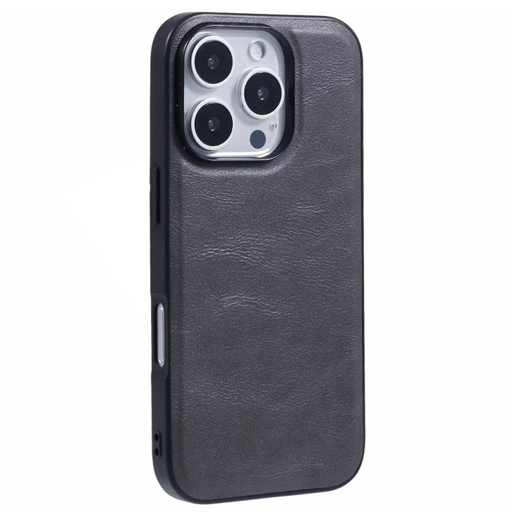 X-LEVEL Bojue-3 Series For iPhone 16 Pro Case Compatible with MagSafe Leather Coated PC+TPU Phone Cover - Grey