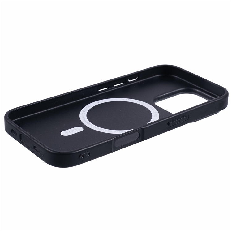 X-LEVEL Bojue-3 Series For iPhone 16 Pro Case Compatible with MagSafe Leather Coated PC+TPU Phone Cover - Grey