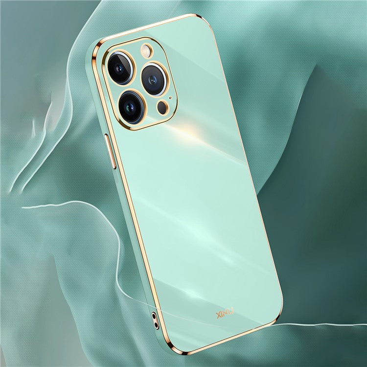 XINLI For iPhone 16 Pro Max Case TPU Phone Cover with Electroplating Frame - Black