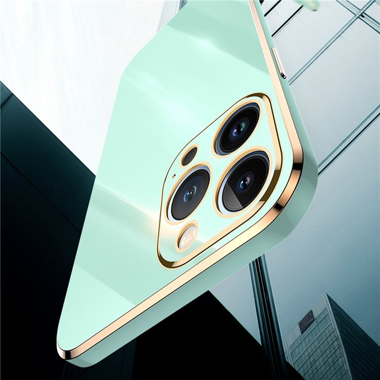 XINLI For iPhone 16 Pro Max Case TPU Phone Cover with Electroplating Frame - Black