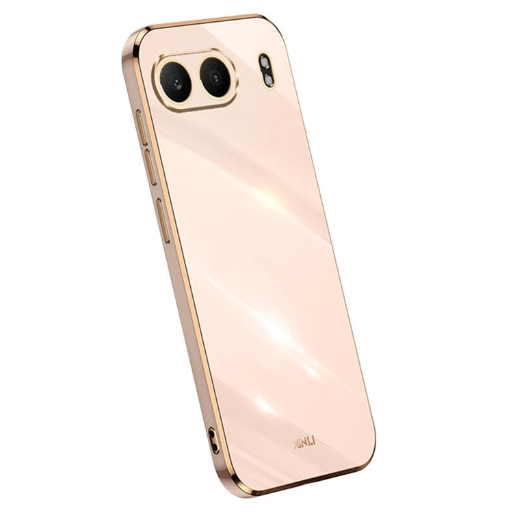 XINLI For OnePlus Nord 4 Case TPU Phone Cover with Electroplating Frame - Pink