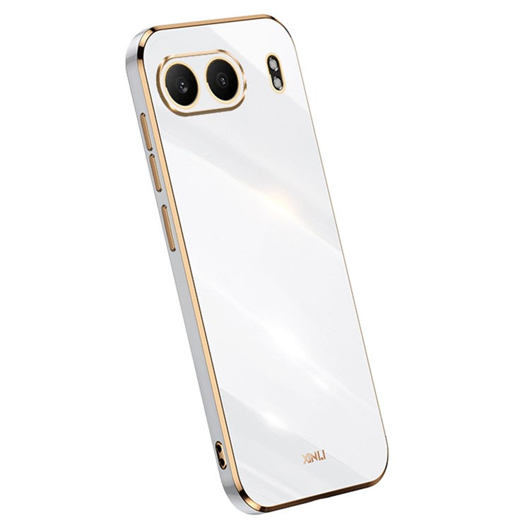 XINLI For OnePlus Nord 4 Case TPU Phone Cover with Electroplating Frame - White
