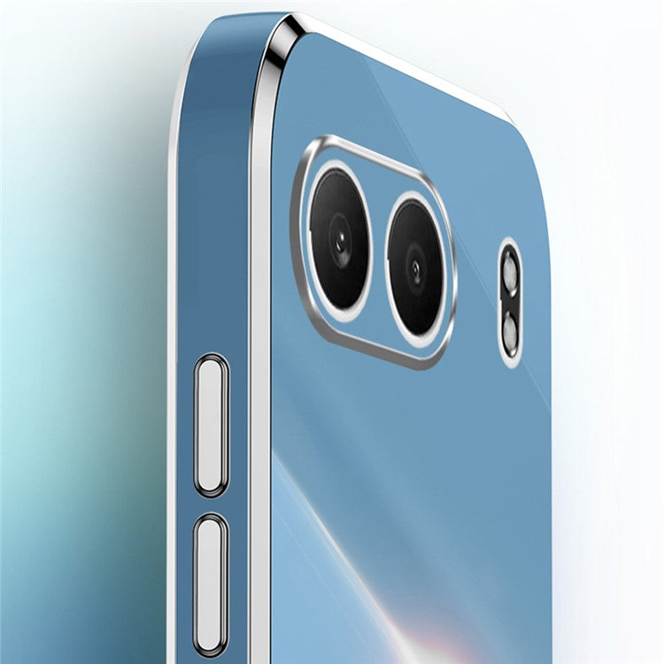 XINLI For OnePlus Nord 4 Case TPU Phone Cover with Electroplating Frame - White