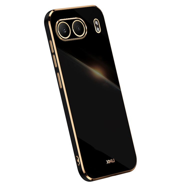 XINLI For OnePlus Nord 4 Case TPU Phone Cover with Electroplating Frame - Black