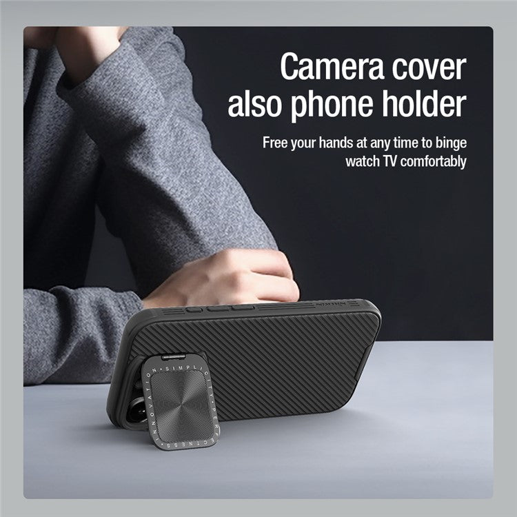 NILLKIN Camshield Prop Magnetic Series for iPhone 16 Pro Case Compatible with MagSafe PC+TPU Phone Cover with Camera Cover - Black