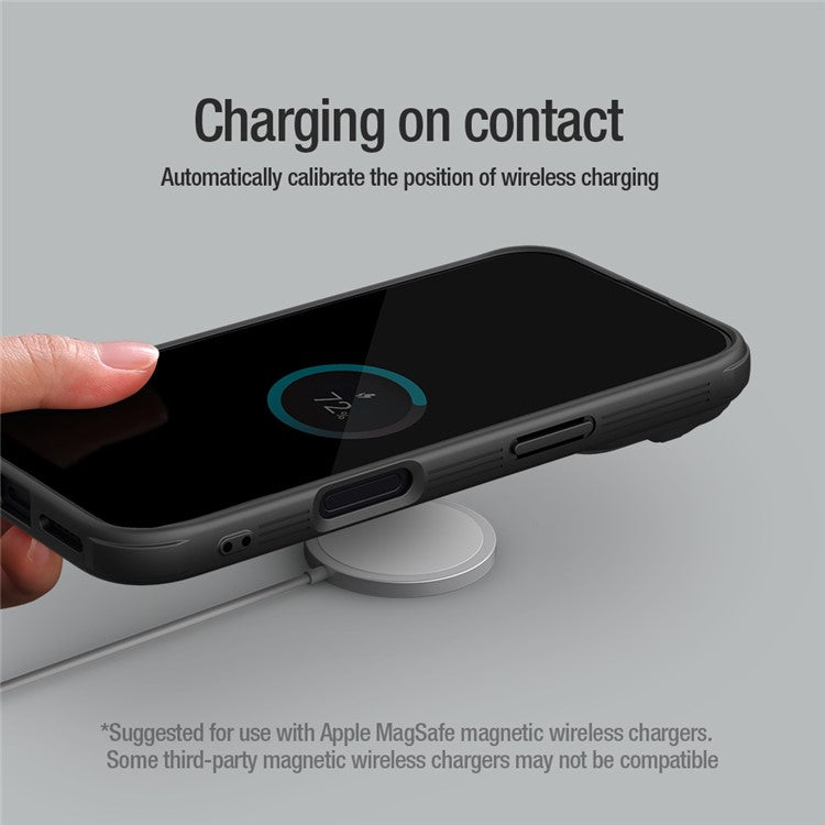 NILLKIN Camshield Prop Magnetic Series for iPhone 16 Pro Case Compatible with MagSafe PC+TPU Phone Cover with Camera Cover - Black
