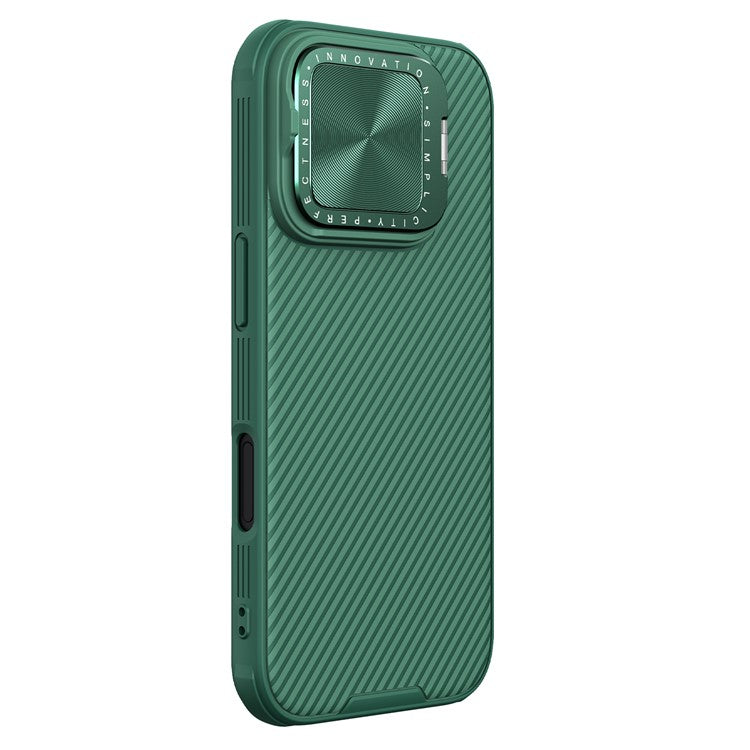 NILLKIN CamShield Prop Series for iPhone 16 Pro Case Slide Camera Protection PC + TPU Phone Cover - Green