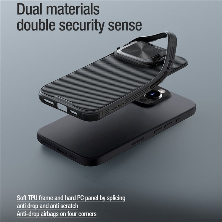 NILLKIN CamShield Prop Series for iPhone 16 Pro Case Slide Camera Protection PC + TPU Phone Cover - Green