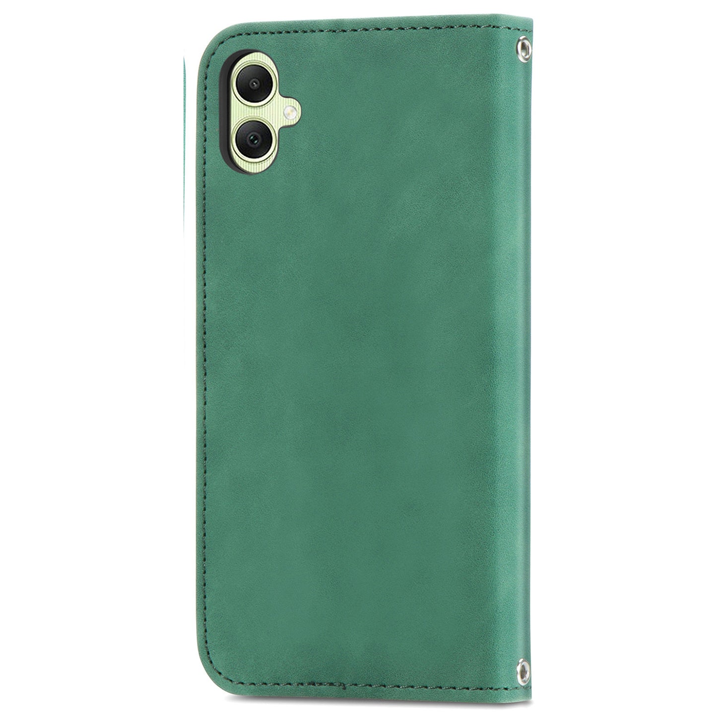 For Samsung Galaxy A06 Case Skin Touch Feeling Leather Wallet Phone Cover Magnetic Absorption - Green