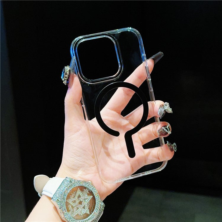 For iPhone 16 Pro Case Compatible with MagSafe Protective TPU+PC Phone Cover - Black