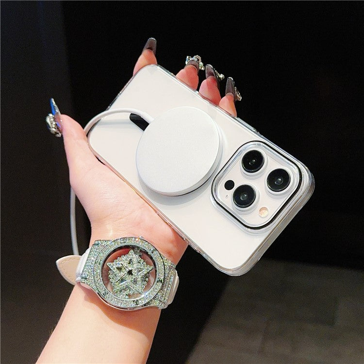 For iPhone 16 Pro Case Compatible with MagSafe Protective TPU+PC Phone Cover - Black