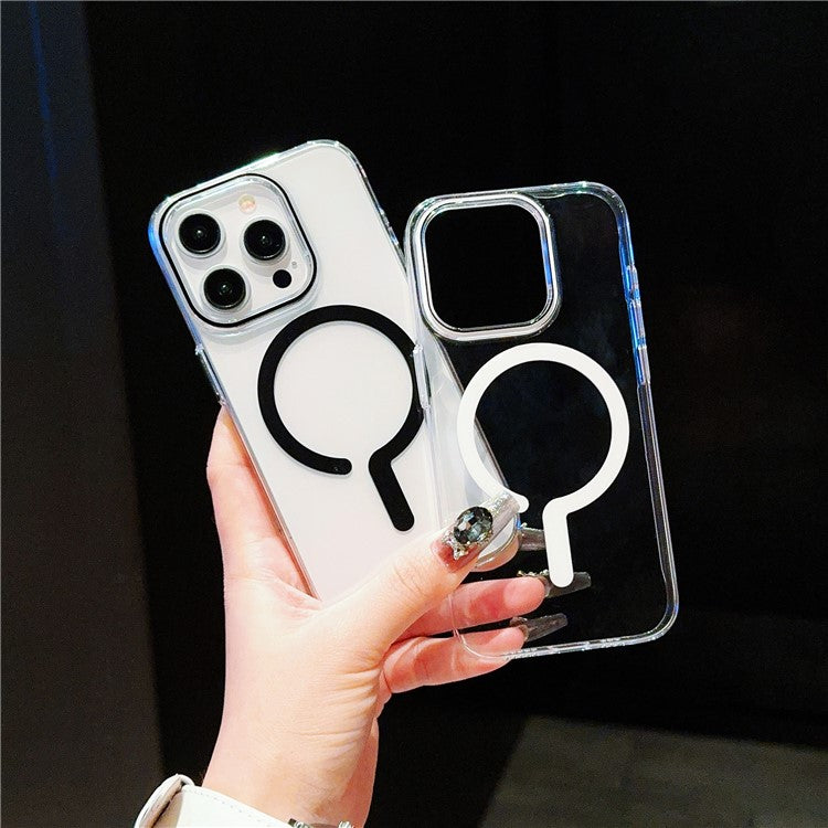 For iPhone 16 Pro Case Compatible with MagSafe Protective TPU+PC Phone Cover - Black