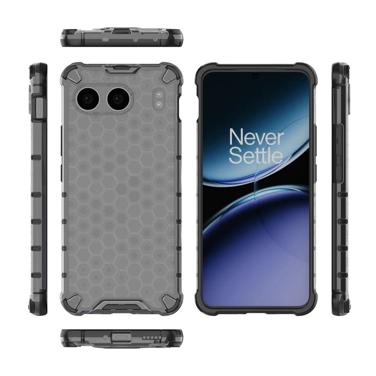 For OnePlus Nord 4 Case PC+TPU Phone Cover Honeycomb Shape - Black