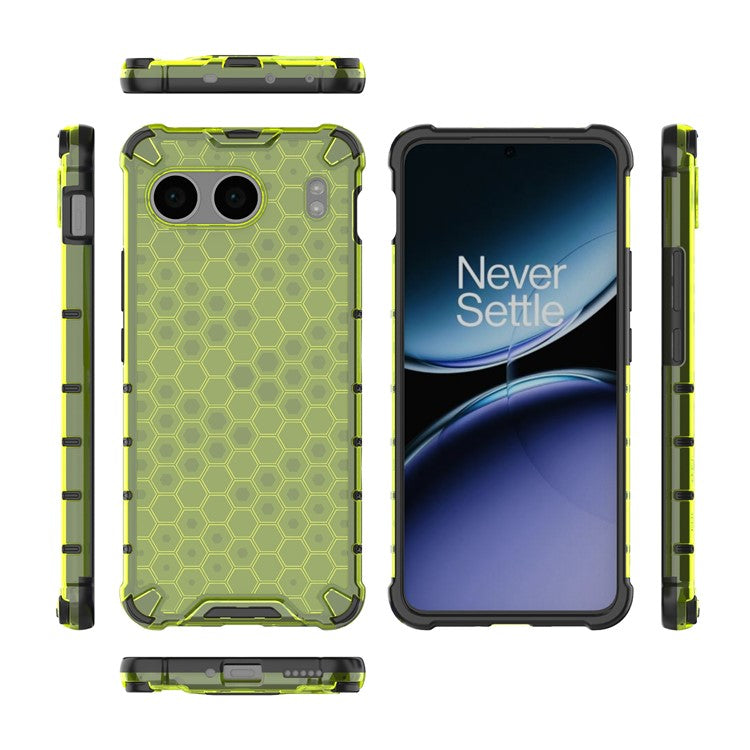 For OnePlus Nord 4 Case PC+TPU Phone Cover Honeycomb Shape - Green