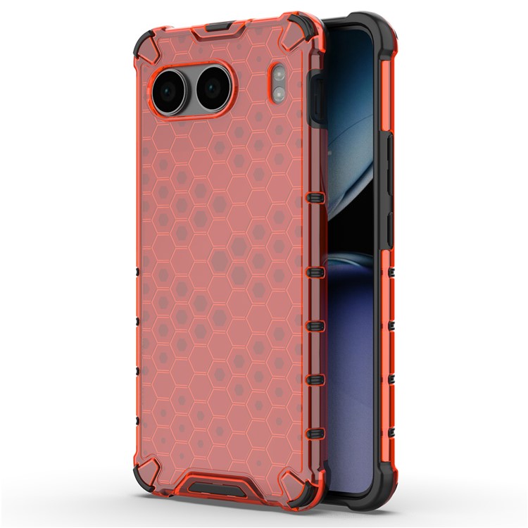 For OnePlus Nord 4 Case PC+TPU Phone Cover Honeycomb Shape - Red