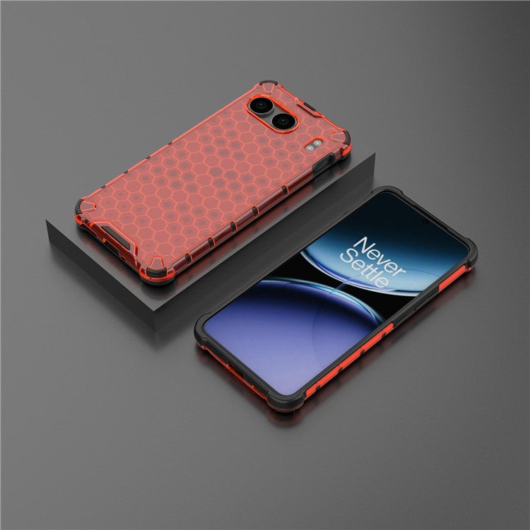 For OnePlus Nord 4 Case PC+TPU Phone Cover Honeycomb Shape - Red