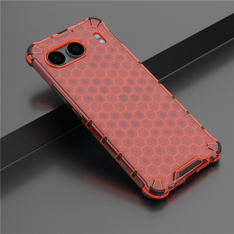 For OnePlus Nord 4 Case PC+TPU Phone Cover Honeycomb Shape - Red