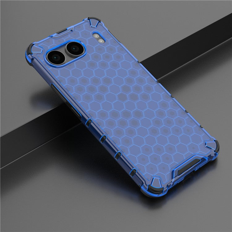 For OnePlus Nord 4 Case PC+TPU Phone Cover Honeycomb Shape - Blue