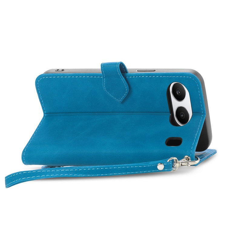 For OnePlus Nord 4 Case Zipper Wallet PU Leather Flower Imprint Phone Cover - Blue