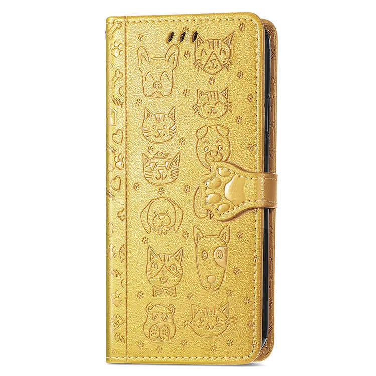 For OnePlus Nord 4 Case Leather Wallet Flip Phone Cover Cute Cat Dog Pattern - Yellow