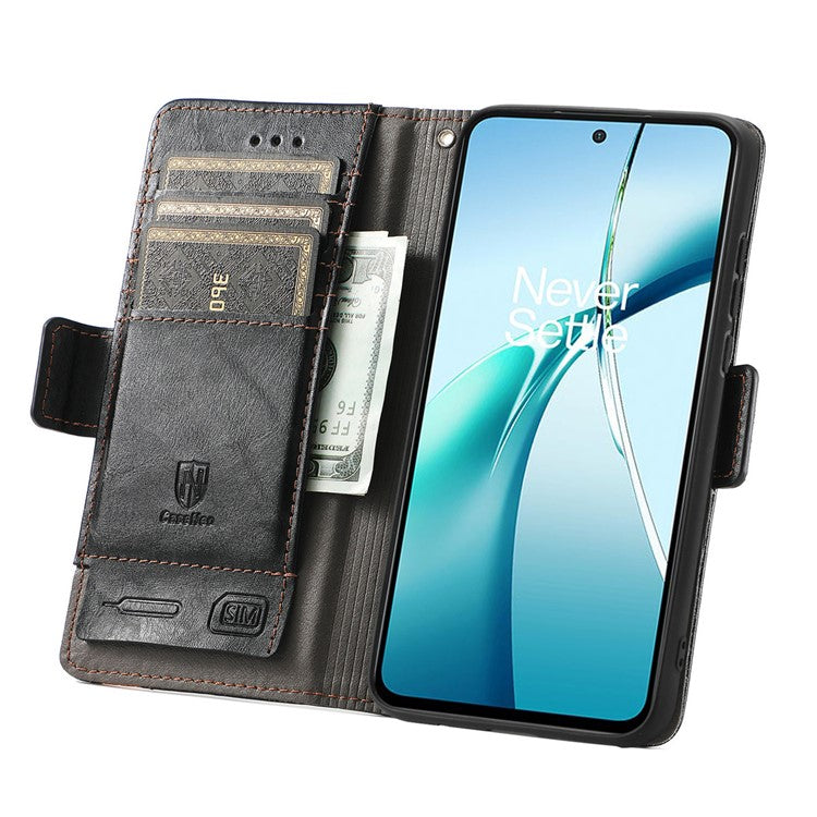 CASENEO 002 Series For OnePlus Nord 4 Case Stand Wallet Splicing PU Leather Cover - Black