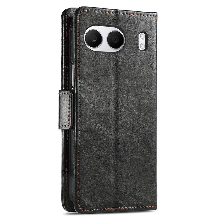 CASENEO 002 Series For OnePlus Nord 4 Case Stand Wallet Splicing PU Leather Cover - Black