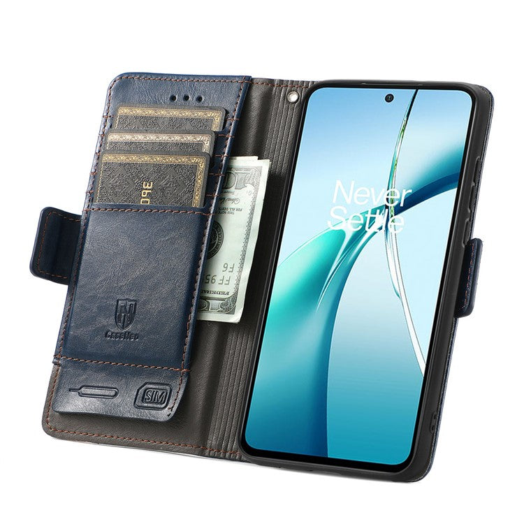 CASENEO 002 Series For OnePlus Nord 4 Case Stand Wallet Splicing PU Leather Cover - Dark Blue